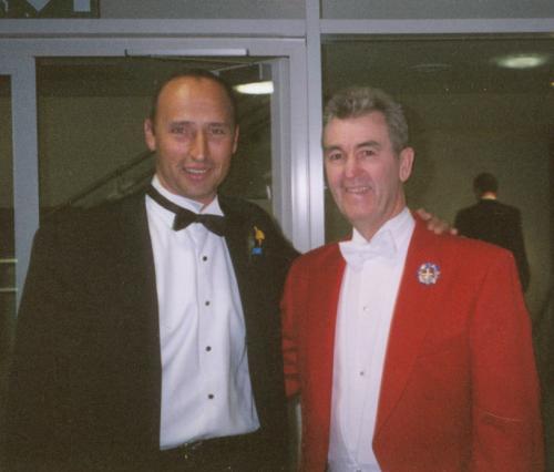 Glen with England Cricket Captain Nasser Hussain